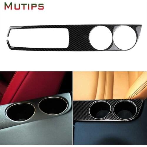 Mutips Car Water Cup Holder Panel Cover Trim Frame Carbon Fiber Center Console Sticker For Lexus IS250 2014 2015 2016 2017 2018