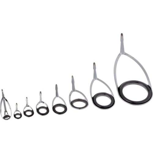 8 Pieces Stainless Steel Fishing Rod Guide Set Rod Guide Tip Ring Hook