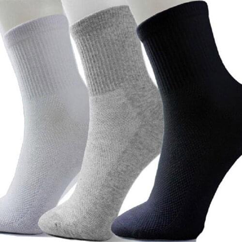 1 Pair Mens Summer Mesh Soft Non-slip Cotton Blend Socks Athletic Sport Gym Casual Socks for Outdoor Cycling Basketball Running