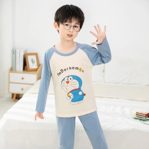 Cotton Autumn Pajamas Set for Children Nightwear Long Sleeve Girl Winter Christmas Tracksuit Cartoon Printed Boy Sleepwear Cloth