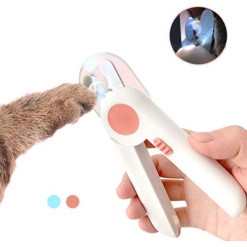 Professional Pet Nail Clippers Free File LED Light Anti-spatter Comfortable Handle Cat Dog Nail Trimmer Cutter Pet Products