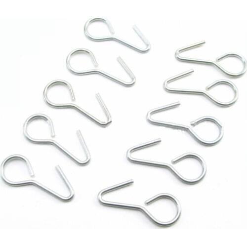 100X Metal Silver Ring Tail S-hooks for Car Truck SUV Auto Seat Covers 1.5*28mm