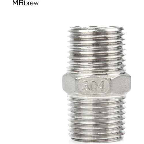 Hex Nipple - 1/2"-150 NPT, Double Thread Nipple, Stainless Stel 304, Brewer beer Hardware for brewing