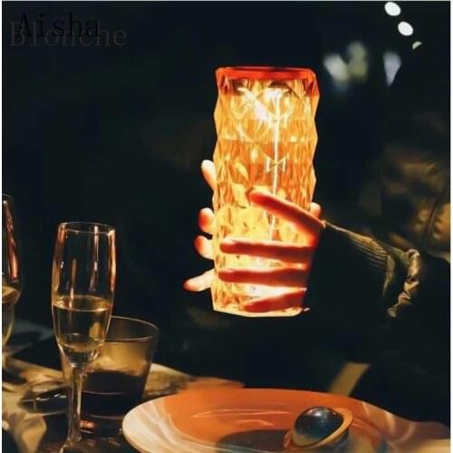 LED Crystal Lamp Outstanding Luxury Home Decoration Masonry Design Bedroom Table Lamp Night Light Masonry Lamp