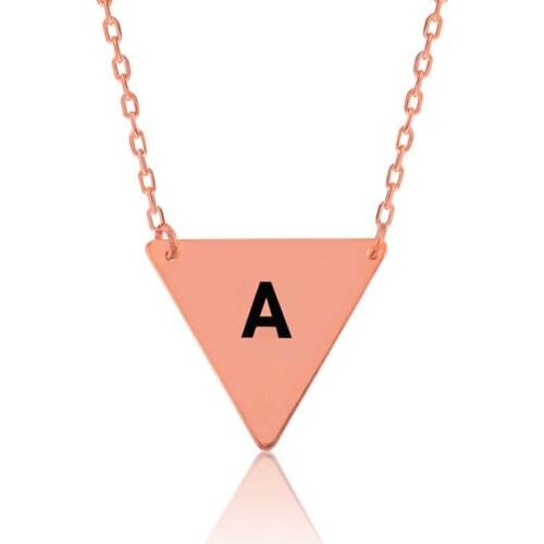 Lettered Triangle Plate, Necklace ,Silver, Stylish and High Quality, Fast Shipping, of Hundreds of Kinds Silver Necklaces