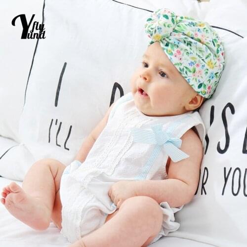 Yundfly 18*16 CM Fashion Cartoon Pattern Newborn Turban Hat Cute Print Donut Baby Cap Children Headwear Holiday Gift Photo Props
