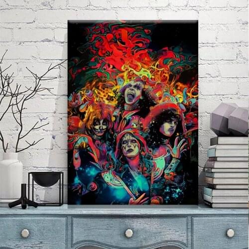 Vintage Heavy Metal Kiss Band PostersPaper Rock Poster Music Team Star Decorative Painting Wall Bar Home Decor