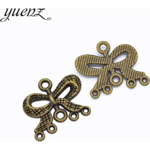 YuenZ 10pcs 2 colour Antique Silver color bow-knot pendant Charms Pendants Jewelry Making DIY Handmade Craft 23*20mm N153