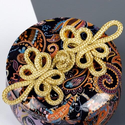 Golden Silk Dragonfly Disc Buckle Retro Country Tide Hand-woven Buttons Improved Hanfu Chinese Style Decorative Accessories