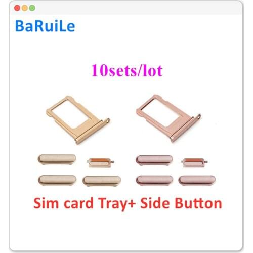 BaRuiLe 10sets Sim Card Tray For iPhone 6 6S Plus Volume Vibrate Key Switch Power Lock Side Button Set Housing Replacement Parts