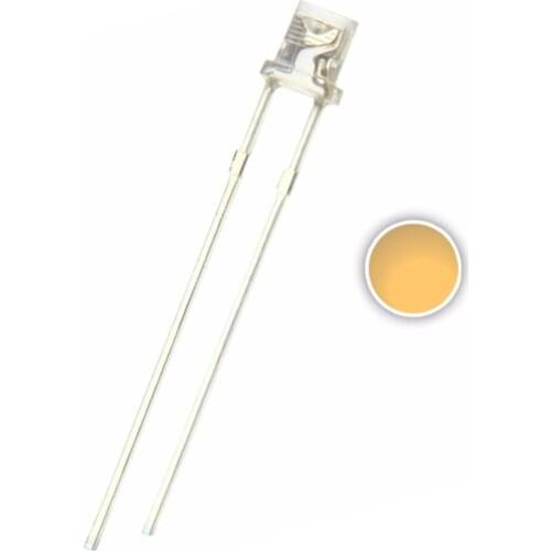 100pcs 3mm Warm White 3000K Flat Top Water Clear 3 mmTransparent 20mA 3V Light-Emitting Diode LED Lamp Light
