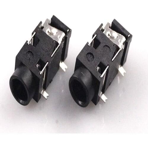 100 PCS 3.5 mm Audio Jack TRS 4 Pins 3 Poles Phone Plug 14.0mm Length Stereo Surface Mount Right Angle 1 internal Switch