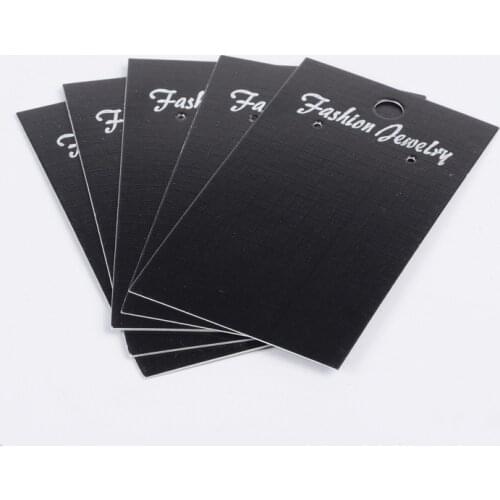 1000pcs Black Earring Displays Cards Cardboard Packaging Hang Tag Card 90x50mm Pandahall