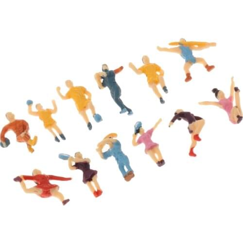 12x 1/100 Figures Character Model for Micro Scene Decor Resin Hand Painted