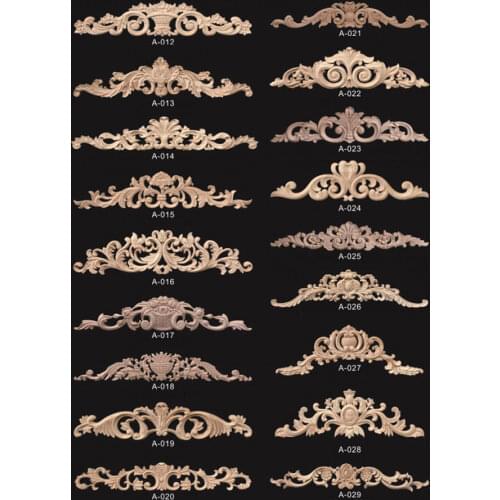 130CM Retro Vintage Natural Wood Appliques for Furniture Cabinet Unpainted Wooden Mouldings Decal Vintage Home Decor Decorative