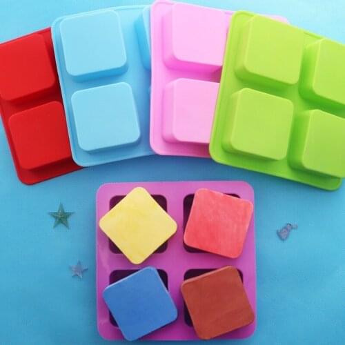 4 Large Square Soap Silicone Cake Mold Handmade Soap Mold Cold Soap Mold Aroma Rice Cake Mold Silicone Mold