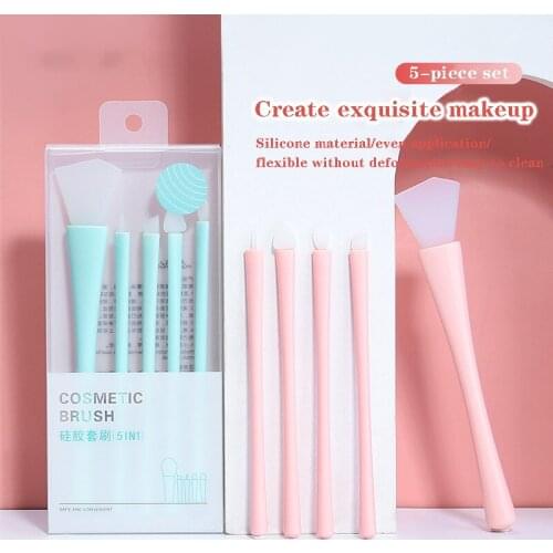 5Pcs Silicone Face Mask Makeup Brushes Set Facial Care Applicator Easy Colored Silicone Eyeshdow Eyeliner Concealer Mask Brush