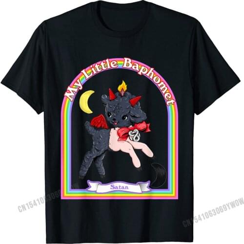 Baphomet Cute Satan Kawaii Retro Vintage Satanic Atheist T-Shirt Camisas Men Tshirts Cute Printed Cotton Men Tees Casual