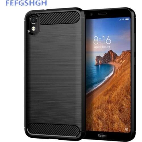 Carbon Fiber Cover For Xiaomi Redmi 7A Case Rubber Silicone Phone Cases For Xiaomi Redmi 7A Back Case