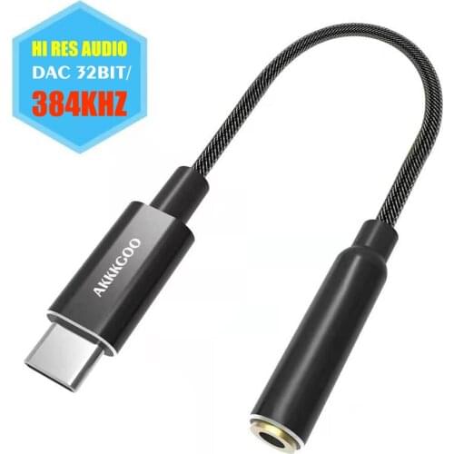 USB C to 3.5 Headphone Type C to 3.5mm AUX Digital Audio Adapter DAC 32Bits/384KHZ for Pixel 3/3XL Mate 20 P30 Oneplus 7 Xiaomi