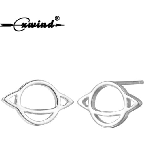 Cxwind Saturn Hollow Stud Earrings for Women Girl Kids Set Lovely Universe Space Fashion Elves Shape Earring Jewelry