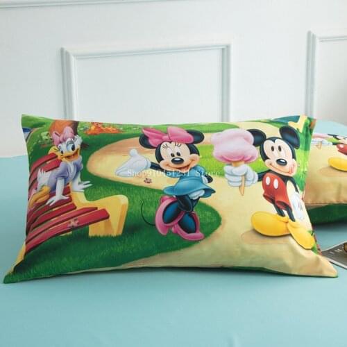 Disney Mickey Minnie Mouse Pillowcases Home Textile 2Pcs/Set Couple Pillow Cover Decorative Pillowshams Living Room 48x74cm