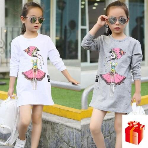 Girls T-Shirts Kids Spring Autumn Clothes For Baby Long Sleeve Cotton Halloween Cute Tops 6 8 9 10 12 Years Big Girls Clothes