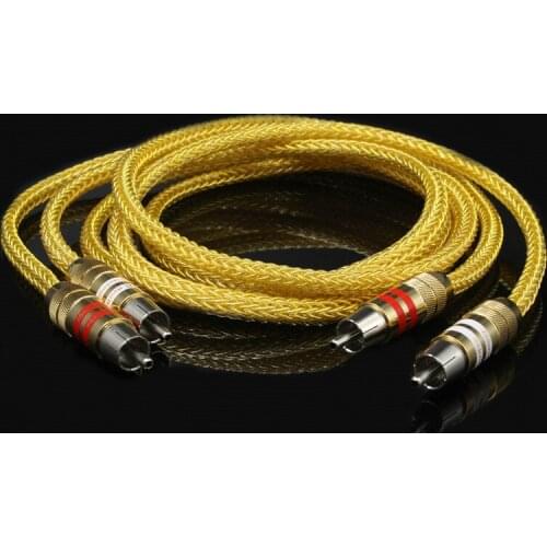 Hifi Audio Cables Oxygen-free Copper Silver Plated RCA Cable For HiFi Amplifier CD Player