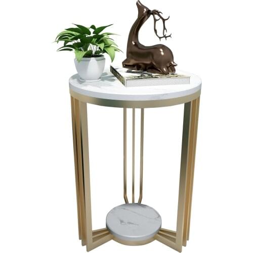 Customized Nordic Marble Side Table Sofa Side Cabinet Bedside Small Round Table Mini Light Luxury Removable Ins Small Coffee Tab