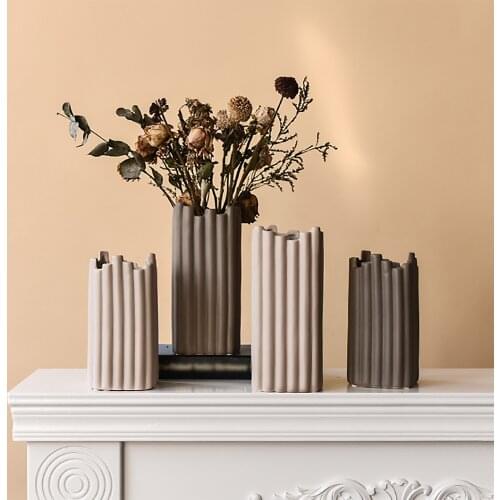 Ceramic Flower Pot Vases Simple Nordic Design Home Decorations Irregular Ornaments Jardiniere