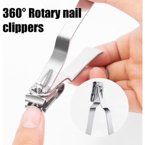 Nail Clippers Stainless Steel Fingernails Toenails Cutter with 360 Degree Rotating Head for Men Women XHC88