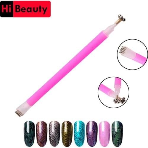 1PC Double Heads Two-Headed Flower Magnetic Pens For DIY Nail Art Magic Stick 3D Cats Eyes UV Gel Polish Brush Acrylic Tools