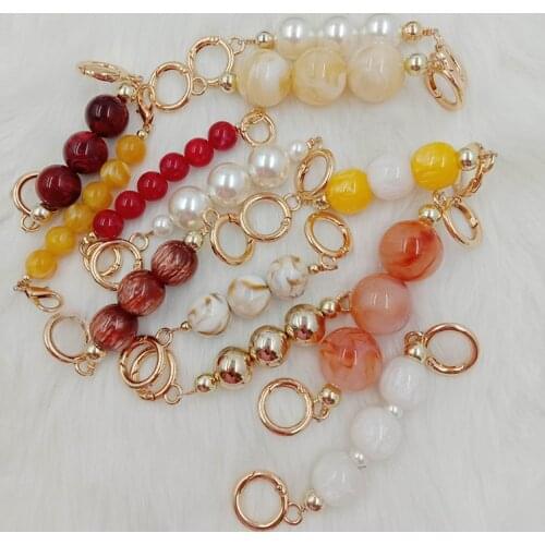 Fashion Imitate Pearl Chain Buckles Replaceable Shoulder Strap Extension Extended Short Chain for Bag DIY Accessories