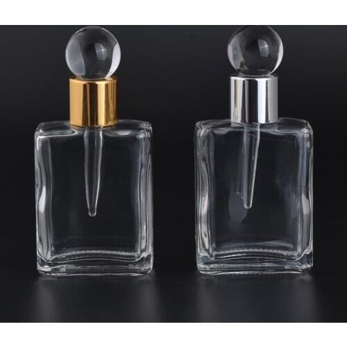 MUB - 17ml Dropper Empty Refillable Bottle Lady Gift Vintage Glass Perfume Bottle Portable Perfume Bottles