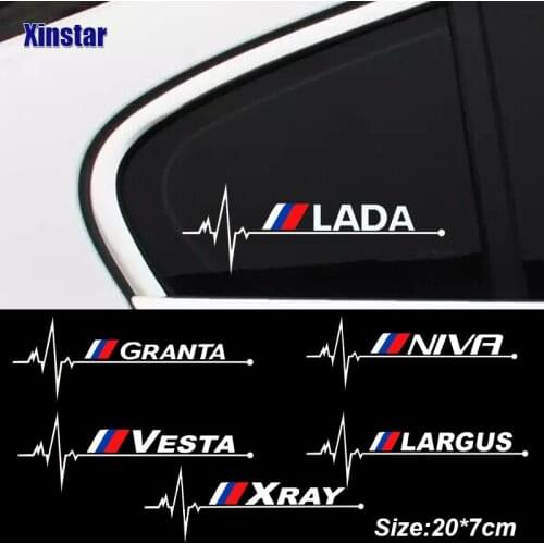 2pcs car windows sticker for Lada Vesta Xray Largus Granta NIVA