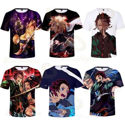 Demon Slayer 2020 New Men T Shirt 3D Printed T Shirt Men Casual O-neck Male Tshirt Clown Short Sleeved Children Tops