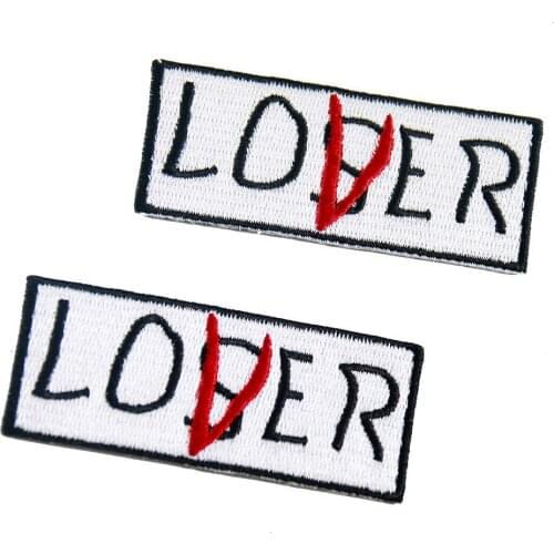 New Arrival Delicate Cartoon Letters LOVER Patch Embroidery Badge Applique Pocket Patch Iron on Patches for Clothes Stickers