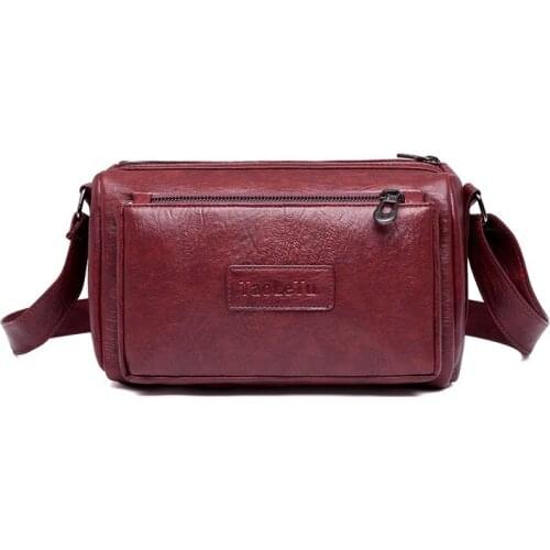 Solid color leather female Shoulder bag for 2020 fashion casual Messenger bag ladies Travel Handbags and Purses