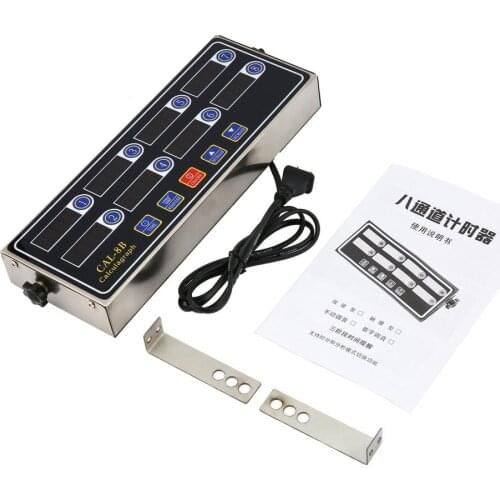 1PC Portable Calculagraph 8 Channel Digital Timer Kitchen Cooking Timing LCD Display Clock Shaking Reminder 220V