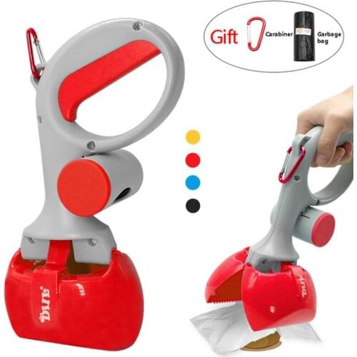 Portable Pet Pooper Scooper Long Handle Waste Scoop Sanitary Pickup Remover for Outdoor Puppy Cat Waste Picker Cleaning Tools