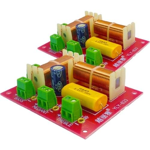 2PCS 3 Way 200W Bass + Treble +Alto Speaker Frequency Divider Home Theater Hifi Stereo Audio Crossover Filters