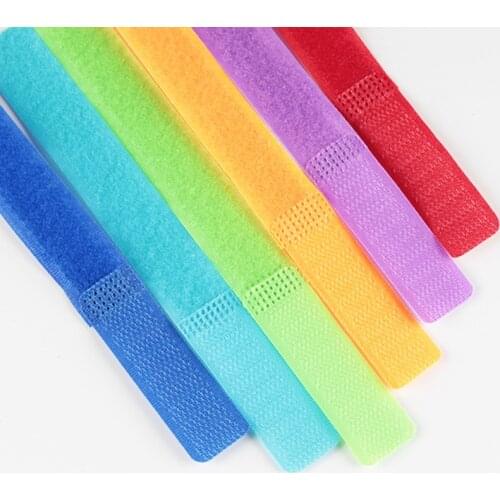 500pcs/10packs coloful magic tape nylon cable ties hook loop strap adhesive fastener hook loop magic strip wire sewing tape