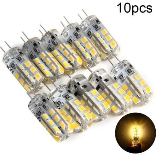 G4 Silicone Lamp Lighting Lights Halogen Decoration Accessories Fixture Dimable 10pcs Bi-Pin Supplies Home Warm White Bulb Light