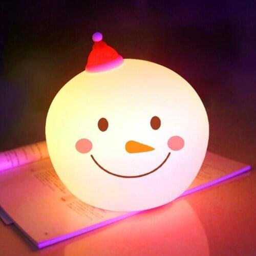 Snowman Night Light Christmas Decoration 12 Hours Lighting Chargable LED Light Intelligent Induction Colorful 0.8w Light