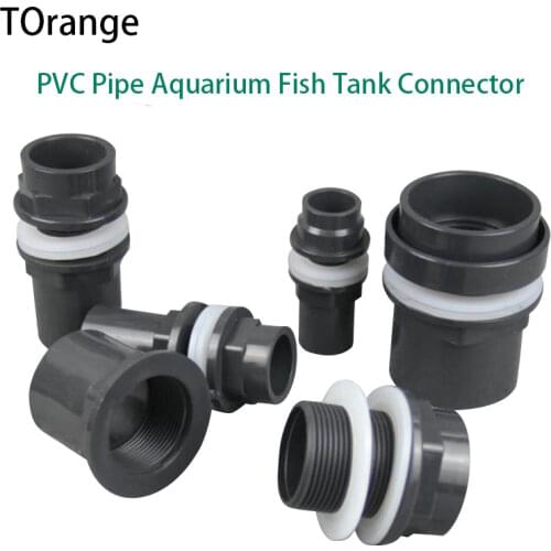 PVC Pipe Aquarium Fish Tank Connector Inlet Outlet Fitting Head Water Pipe Fitting Connector Fish Tank Supplies 1 Pcs