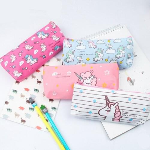Party Favors Canvas Unicorn Pencil Case Creative Unicorn Cosmetic Handbag Bag For Kids Girls Christmas Gifts 2019 New Year Gifts