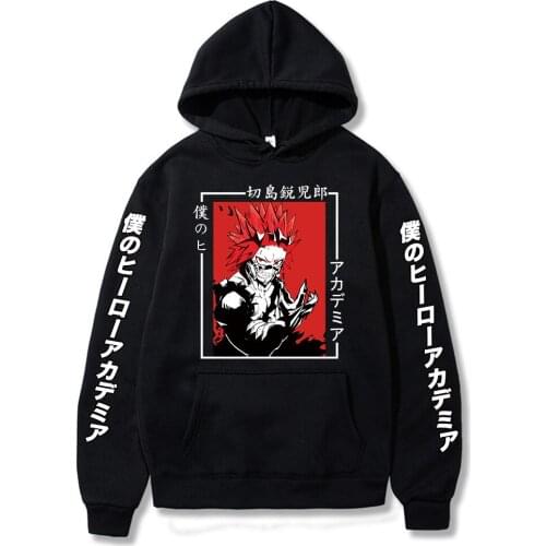Kirishima Eijiro My Hero Academia Japan Anime Hoodies Fashion Autumn Winter Essentials Hoody Harajuku Casual Women Sweatshirts