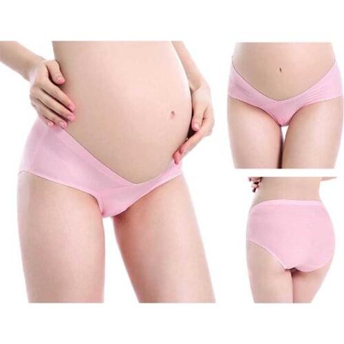 Breathable Soft Cotton Adjustable Maternity Panties Low Waist Belly Support Pregnant Solid Color Women Antibacterial Underwear
