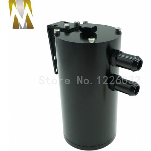 Universal Black Car Engine Reservoir Round Tank Oil Catch Can/Tank Aluminum 250ML