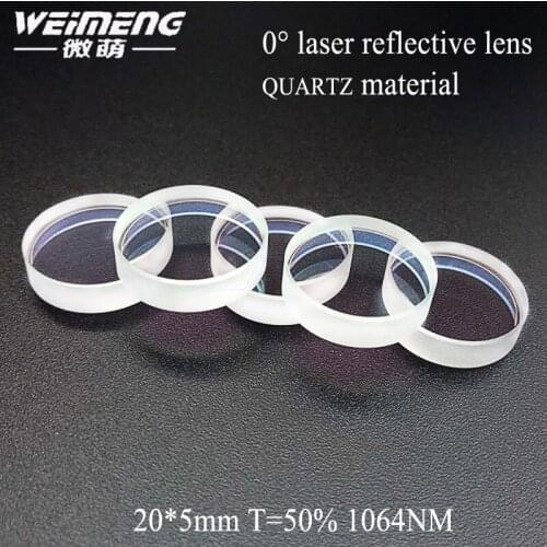 Weimeng laser output lens reflective mirrors T=50% 0 degree 20*5mm quartz JGS1 1064nm for optical lens